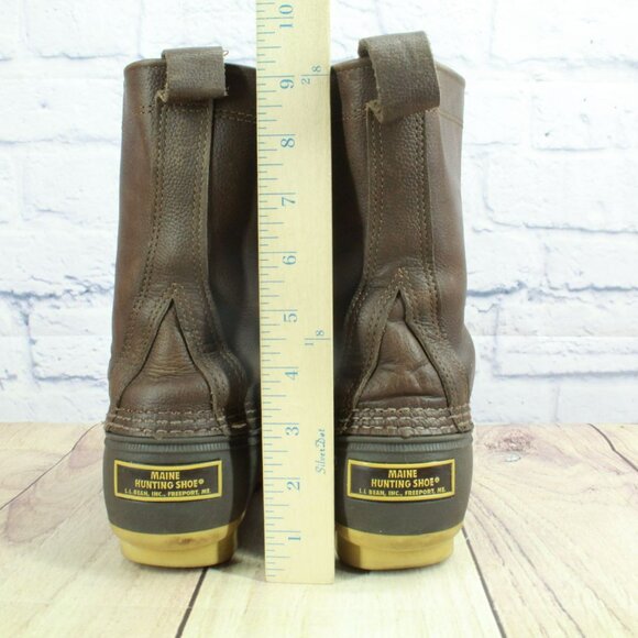LL Bean Maine Hunting Boots Unlined Steel Shank Leather Brown Size 7 M - Picture 6 of 10